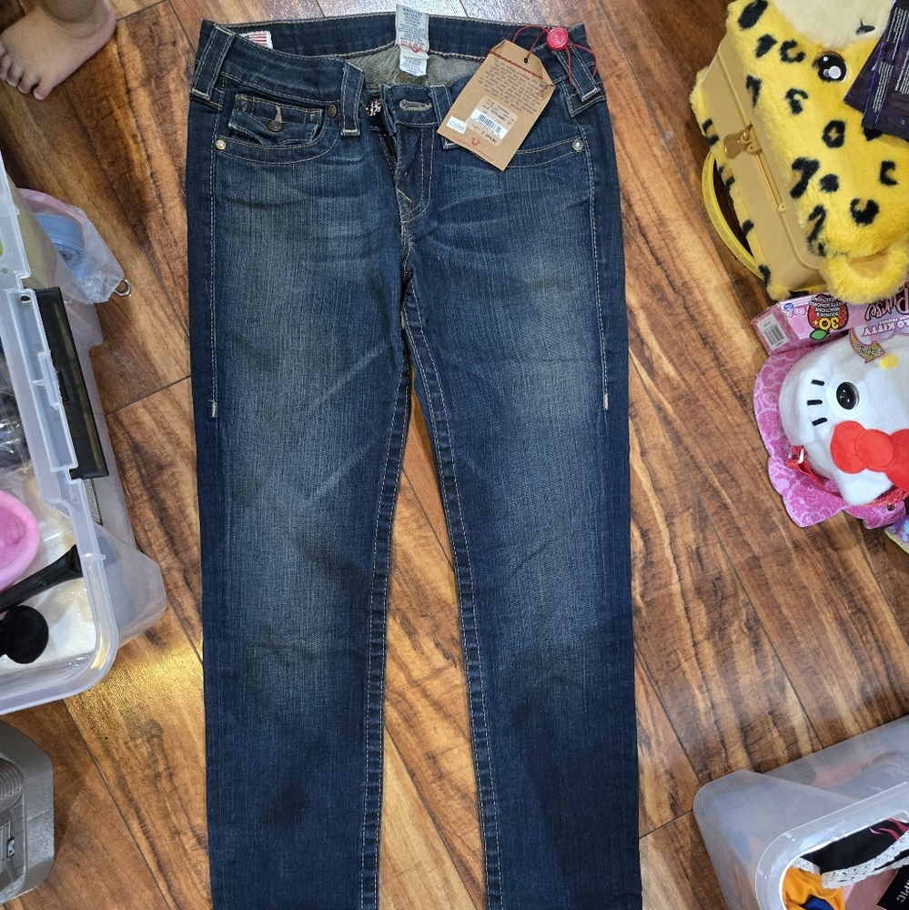 True Religion Jeans Style Julie Reclaimed Blue Women's Jeans Brand New Sz 28